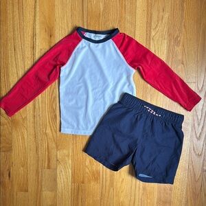 Old Navy Toddler Red, White and Blue Swim Set size 3T